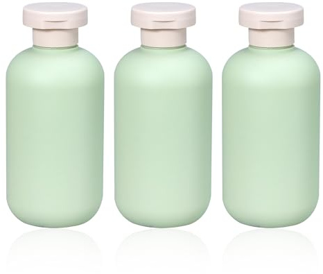 3-delad lotiondispenserflaska, 200 ml klämflaska, Disc-Flip toppflaska, necessär för resor, kan fyllas med schampo, duschgel, lotion och balsam