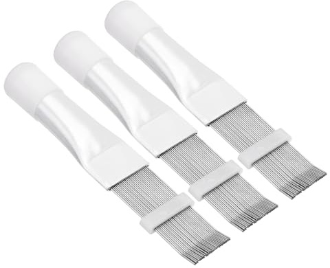 PATIKIL Air Conditioner Fin Comb, 3 Pack Stainless Steel AC Coil Cleaner Brush Fin Straightener Condenser Coil Repair Tool for Radiator Refrigerator Evaporator, Silver Tone