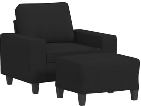 vidaXL Poltroncina relax con poggiapiedi, poltrona TV per soggiorno, sedia relax imbottita, poltrona reclinabile, poltrona TV, colore nero