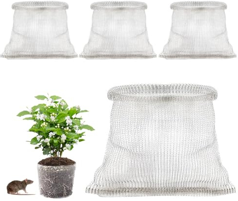 4 Stück Drahtkörbe für Pflanzen, Wurzelschutz aus Edelstahl, Pflanzen Wurzelschutzkörbe, Wurzelschutz Netzbeutel für Schutz der Wurzeln Von Bäumen, Blumen, Gemüse (35 * 35cm)
