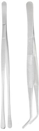 Acpetdr 2 Pcs Cooking Tweezers Tongs Chef Tweezers Kitchen Tweezer Precision Tongs 25cm Long Stainless Steel Food Tongs with Serrated Tips for Plating BBQ Baking and Serving