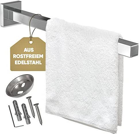 MASYD® Premium Handtuchhalter aus Edelstahl – Rostfrei, stabil & glänzend in Chrom – Die elegante Handtuchhalterung