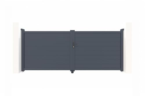 Casanoov Doppelflügeltor aus Aluminium 3,5m EIGER H.140cm grau