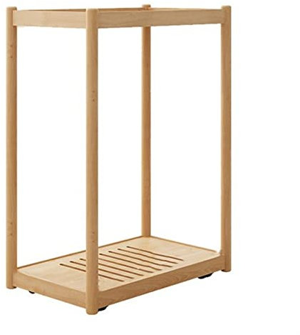huanglyc-232 Mobile CPU Stand 2-tier PC Tower Stand, Mobile CPU Stand Holder with Invisible Casters Wheels, Wooden Rolling PC Case Floor Stand Fit Most PC Case Fits Most PC(Natural,Small)