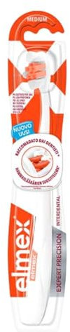 elmex spazzolino manuale Expert Precision Interdental| Spazzolino interdentale| Preciso e profondo | Rimuove la placca batterica tra i denti| Pulizia efficace e delicata