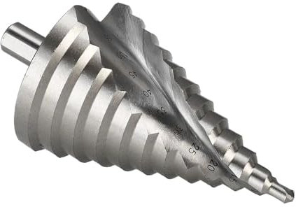 Stufenbohrer, Spiral-Schnellarbeitsstahl-Lochschneider, Pagodenbohrer, geeignet for Holz, Metall, Öffnungsbohrwerkzeug, 6 – 60 mm
