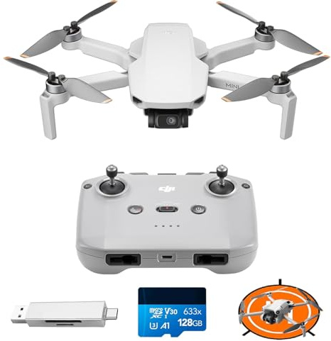 DJI Mini 4K mit Zubehör, Drohne mit 4K UHD Kamera, unter 249 g, 3-Achsen Gimbal Stabilisierung, 10 km Videoübertragung, autom. Rückkehr, Windwiderstand, 1 Akku für 31 min Flugzeit, C0, QuickShots