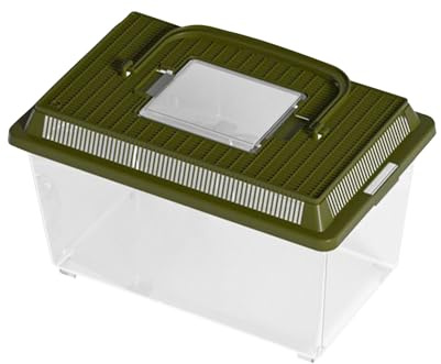 Faunario estándar – Depósito de reptiles | Caja de transporte portátil para reptiles – Cajas de alimentación con agarre para mascotas, Gecko & Frog Reptile Caja de alimentación para lagartitos