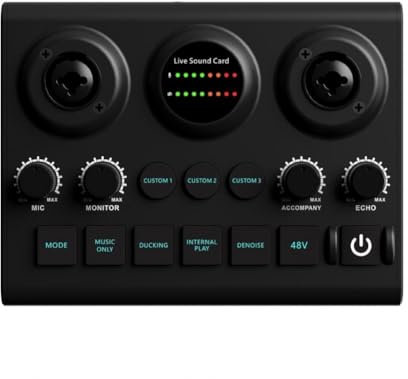 Table de mixage Audio, Carte Son Carte Son Externe Bluetooth for l'enregistrement pour Enregistrement en Streaming en Studio de Kara