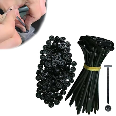 100PCS Nylon Universal Cable Tie Buckle – Heavy Duty Zip Tie Clips with Pin and Button Lock, Automotive Zipper Clips, UV Resistant Zip Tie Rivets for Car Body, Home & Garage Use (100PCS)