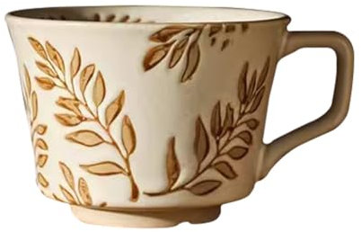 Tazza, tazza da caffè, graziose tazze da caffè, tazza, tazza da caffè in ceramica giapponese, tazze vintage impilabili con manici, tazza da latte for la colazione in casa e in ufficio, 10,5 once(1)