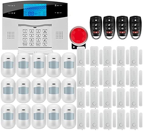 Kit Alarma Casa, Sistema de alarma de Tuya Lcd Pantalla Wifi GSM GPRS Seguridad del hogar antirrobo con Pir Detector de humo de fuego del sensor de movimiento