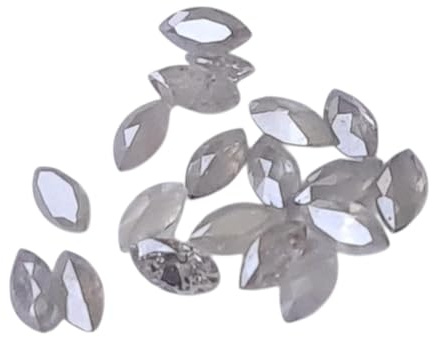 Gems For Jewels Diamant naturel taille marquise pour bague de fiançailles, 1,8 x 3-2 x 4 mm, diamant blanc gris taille marquise pour bijoux (2 à 4 pièces) - PDD775, 2 pièces