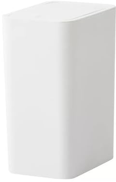 FAJNUZI2024 Poubelle Corbeille à papier en plastique de 8,5 L avec couvercle, corbeille à papier blanche for la maison, la cuisine, le bureau Poubelle Cuisine