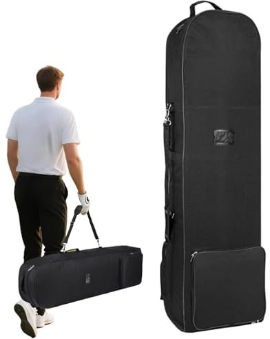 Golftasche mit Rollen, tragbare Tasche für Golfzubehör, Koffer für Sportzubehör mit großen Rädern für Reisen und Outdoor-Aktivitäten