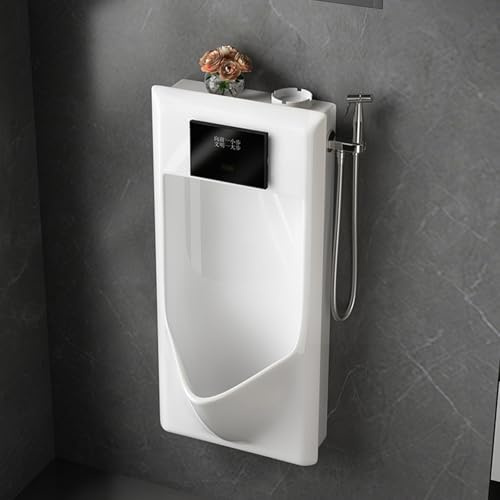 POWRZZZY Men's Urinal Troughs Induction Adult Urinal Porcelain Urinal with Retractable Commercial Flushing Urinals Universal Washout High Efficiency Urinal for Small Bathrooms Restrooms