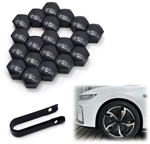 20Pcs Black Wheel Nut Cap Universal Tyre Nut Covers, 17mm Hexagonal Wheel Nut Caps Bolt Covers, Wheel Nut Covers Wheel Trims Wheel Bolt Nut Caps Covers for Cars