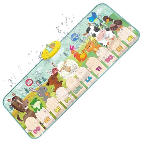 Klavier Bodenmatte | Lernspielzeug Mit 9 Tiergeräuschen - Musikmatte Für Kleinkinder, Für Die Entwicklung Von Kindern Ab 1 Jahr Sensorisches Spiel Spielzeit Kinderzimmer Und Home Gym