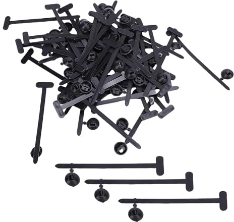 Chiyyak Fibbia Universale per Fascette Fermacavi da 50 Pezzi, Design con Inserto Autobloccante in Plastica Resistente, con Applicazione Multiuso, per L'edilizia Domestica, L'elett