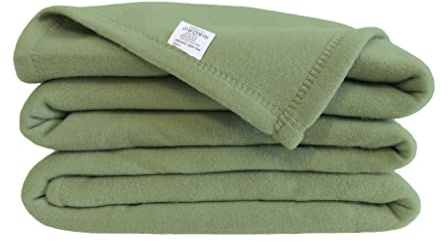 POYET MOTTE POLECO Couverture polaire Polyester Tilleul 180 x 220 cm