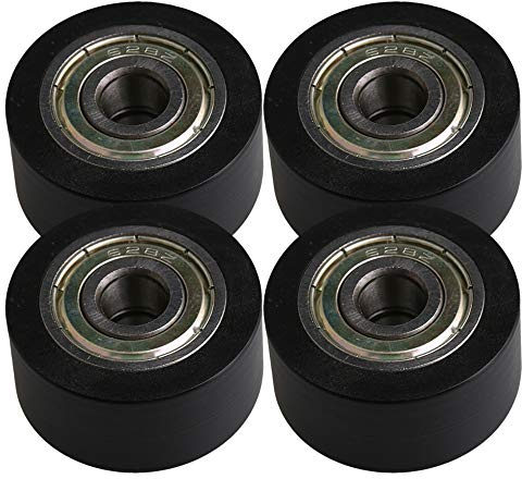 BQLZR 32x8x16MM Schwarz 608ZZ Lager Flache Nut Kugellager Führungsrolle Räder Rolle 149 KG Tragende Möbelrolle Packung mit 4