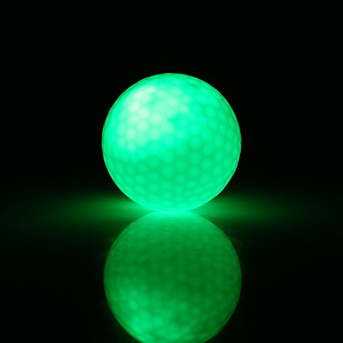 LED Golfbälle, Bunt Golfbälle Leuchtend, Elektronische LED Golfball, Farbe Blinkende Nachtgolfball, Beleuchtung Golfball für Dunkle Nachtsport Übungs und Distanztraining (Grün)