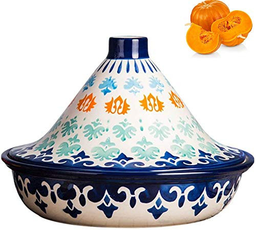Tajine Traditionnel Marocain, Faitouts Pot De Cuisson Marmite Fait á La Main,Hand Painted Color-Ø25cm