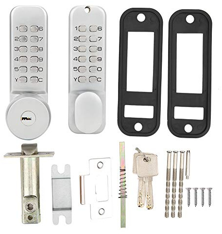 Serrure à mot de passe mécanique à double face en alliage de zinc Serrure à mot de passe mécanique à double face avec clés Serrure à code de porte de cour Fournitures pour la maison