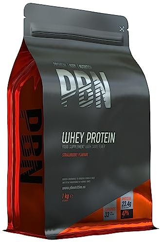 PBN - Premium Body Nutrition Protéines Whey 1kg Fraise, Nouvelle Saveur Améliorée