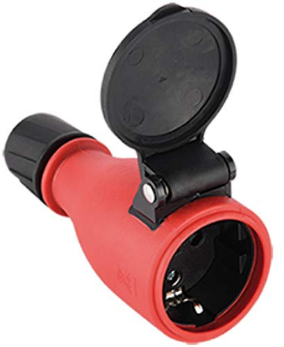 Spina di alimentazione con contatto di protezione, protezione IP54, resistente agli spruzzi d'acqua, prolunga in gomma e plastica per esterni/esterni
