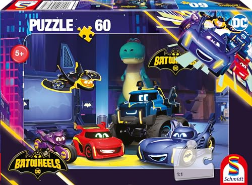 Schmidt Spiele 56487 Batwheels, Bam, Batwing, Bibi, Buff und Redbird in der Bathöhle, 60 Teile Kinderpuzzle