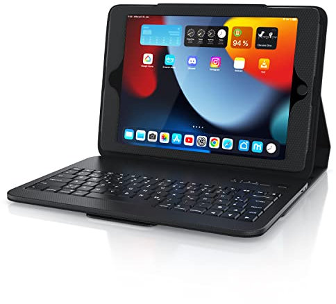 CSL - Bluetooth Tastatur inkl. gummiertem Kunststoffcase Schutzhülle - Magnetische Befestigung - QWERTZ-Layout - kompatibel mit Tablet 9.7 Zoll 5th Gen.