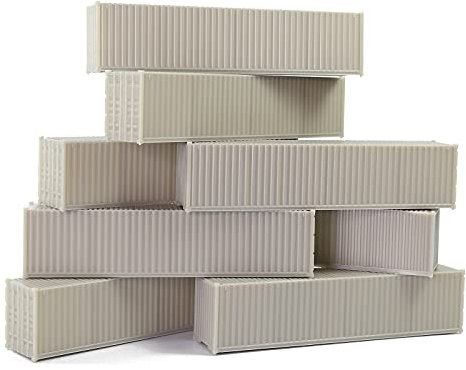 Evemodel 9Stk. 40ft Container Versand Güterwagen Spur H0 Unbamahlt Modelleisenbahn Wagen
