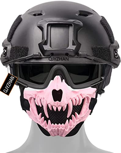 Tactical PJ Airsoft Fast Helm/Foldable Skull Airsoft Mask Taktische Schutzbrille Mit 3 Farbgläsern/Geeignet Für CS/Jagd/Paintball/Schießen