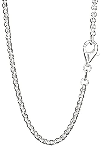 NKlaus Collana 45cm con catena a piselli in argento 925, collana da donna larga 2mm 5493