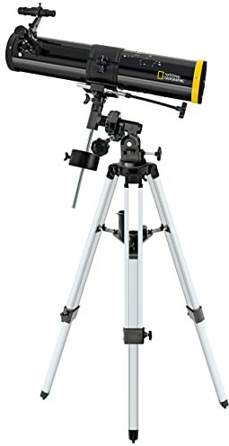 National Geographic 76/700 Reflektor Teleskop EQ - Astronomie Einsteigerteleskop, 76mm Hauptspiegel, äquatoriale Montierung, inkl. Smartphone-Halterung & Stativ