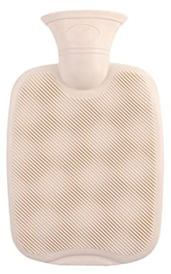 Bouillotte Sans Housse Bouteille Fournir Chaleur Et de Confort -Idéal Les Journées Hivers – Bouillotte Eau Chaude en Caoutchouc Soulage Règles Douloureuse & Maux de Ventre,B-blanc,1L