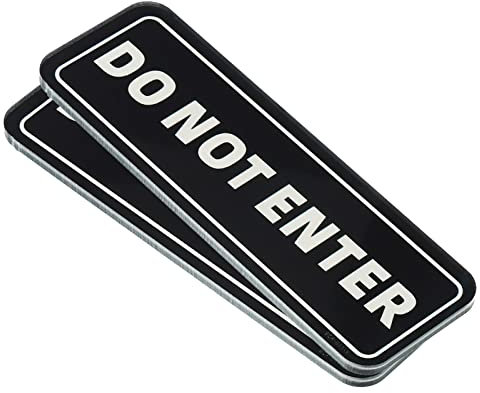 PATIKIL No Ingresar Etiqueta, 2 Paquetes Acrílico 6x2 Autoadhesivo Puerta Información Letrero Pegatina Símbolo para Oficina Hogar Negocio, Negro