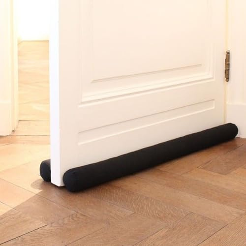 Rori Doppel Zugluftstopper 70cm für Türen - Türluftstopper für Schutz - Türbodendichtung Schwarz - Zugstopper vor Zug und Lärm - Draft Stopper rund - Verschiedene Größen