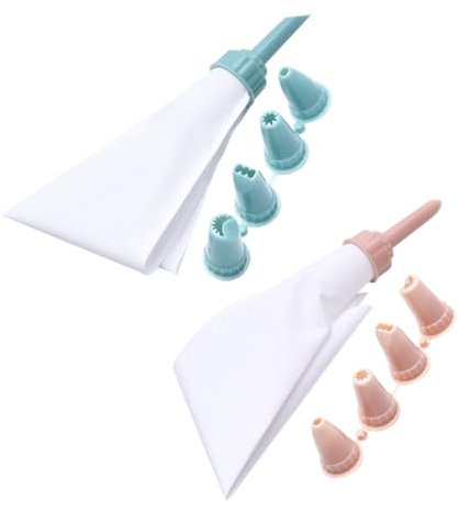 Ciieeo 6sets DIY Icing Pastry Piping Bags Reusable Flexible Smooth Interior Squeezing Bags for Cakes Biscuits Cookies Comfortable to Hold Handle Random Color