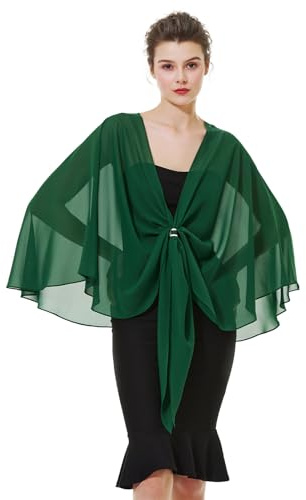 BEAUTELICATE Damen Chiffon Schal Stola Elegante Bolero Leichter Sommerjacke Braut Schal für Brautkleid Hochzeit Abendkleid Festlich