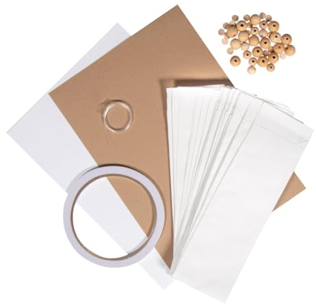 Rayher Papiersterne, Tütensterne 3D, Set für 11 weiße Sterne in verschiedenen Größen, inklusiv Holzperlen und Perlonfaden, Sterne, Weihnachtsschmuck, Deko-Sterne, 67400102