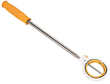 equlup Golfball-Retriever, 80,71/15,75 Zoll Edelstahl-Teleskop-Ballpicker 8 Abschnitte Golfball-Greifer Golf-Pick-Up-Zubehör für Männer (Orange White)