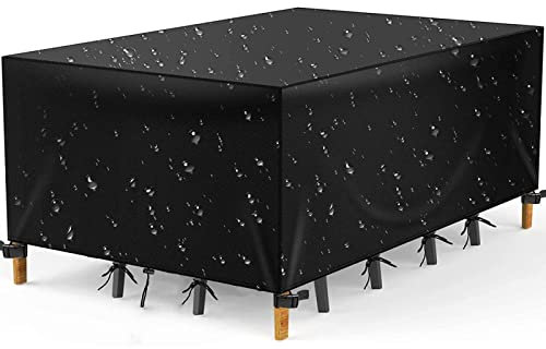 Housse imperméable pour meubles d'extérieur 180 x 180 x 100 cm, housse robuste avec protection UV en polyester Oxford 600D durable, protège votre table et chaises de jardin de la pluie et du soleil D