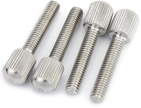 Haroar 2/3/4/5 Stück M2 M2.5 M3 M4 M5 M6 SUS304 Edelstahl Rändelschrauben mit kleinem Kopf GB836 Rändelschraube von Hand anziehen(4Pcs M4x10)