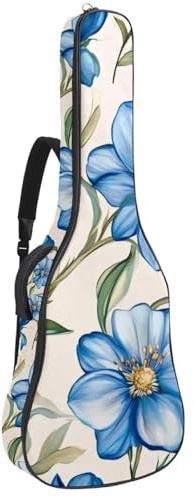 Niedliche Tiere, Igel, Pilze und Herbstblätter, Gitarrentasche, gepolsterter Rucksack für Akustikgitarre, Rucksack mit verstellbaren Schultergurttaschen, Mehrfarbig 04, 42.9x16.9x4.7 in, Lässiger