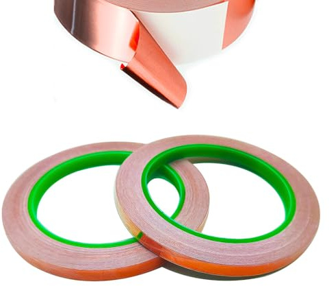 senvenelec (8 mm × 20 m × 2 volumi, doppio conduttivo, nastro di schermatura su entrambi i lati, schermatura EMI e HF, circuito di carta, manutenzione elettrica, saldatura.