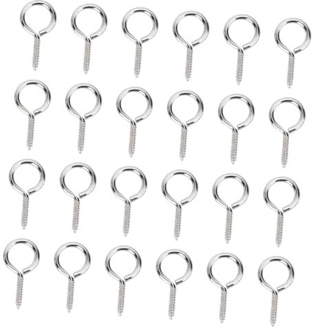 GETAJGHSD 36pezzi Gancetti Autofilettanti in Argento Gancio Occhiello Di Pecora Vite Filettata Anello Per Fissaggio Leggero Per Interni Ed Esterni Uso Domestico e Lavorazione Del Legno