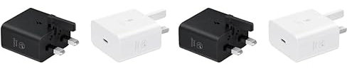 Samsung Galaxy Official 25W Super Fast Charging Travel Adapter (without USB-C to C Data Cable), Black (Pack of 2)