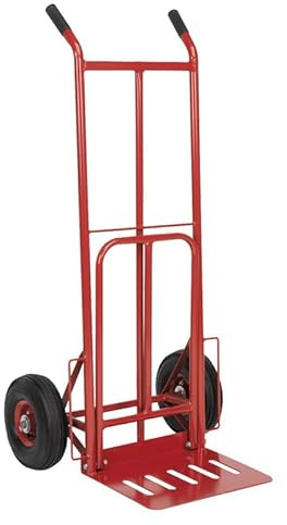 BTC990 Heavy Duty Folding Toe Sack Truck - 250Kg Capacity, Pneumatic Wheels | Large Fixed & Folding Toe Plate for Oversized Items | Hand Truck for Warehouse & Home Use